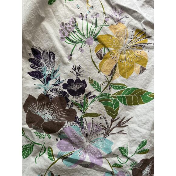 Free People Blouse Womens Small White Floral Bell Sleeve Tie Boho Top Pockets - Picture 9 of 10